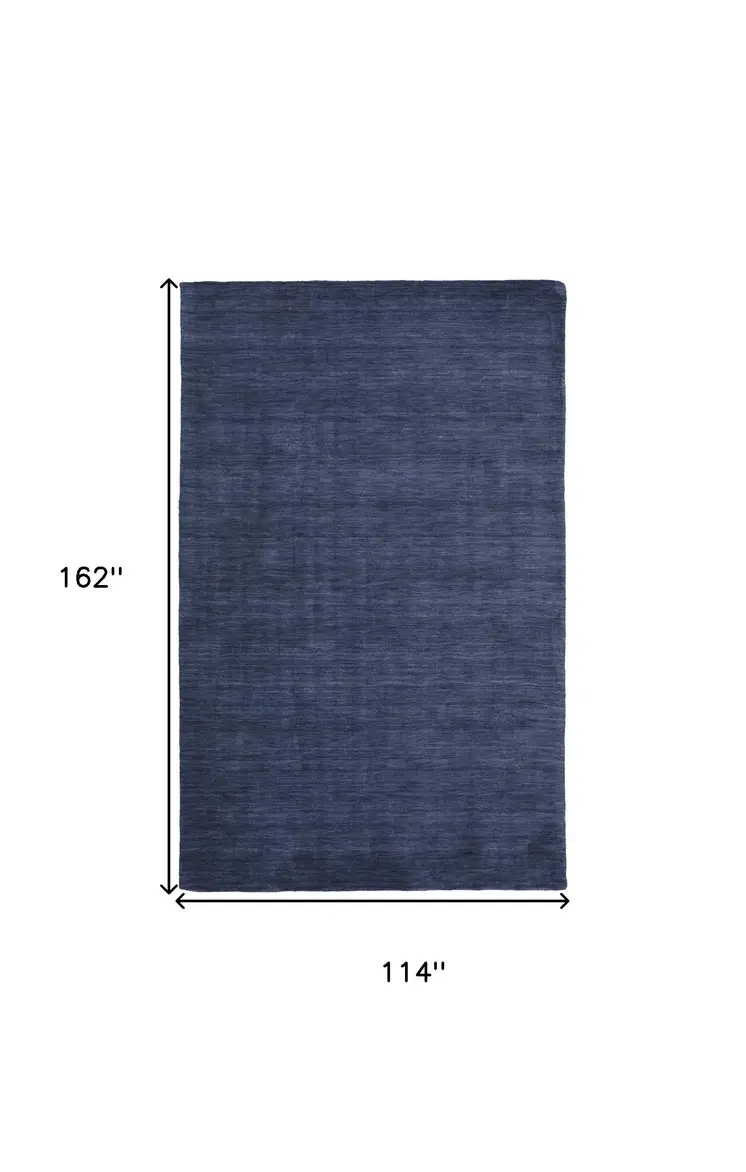 10' X 13' Blue Wool Hand Woven Area Rug