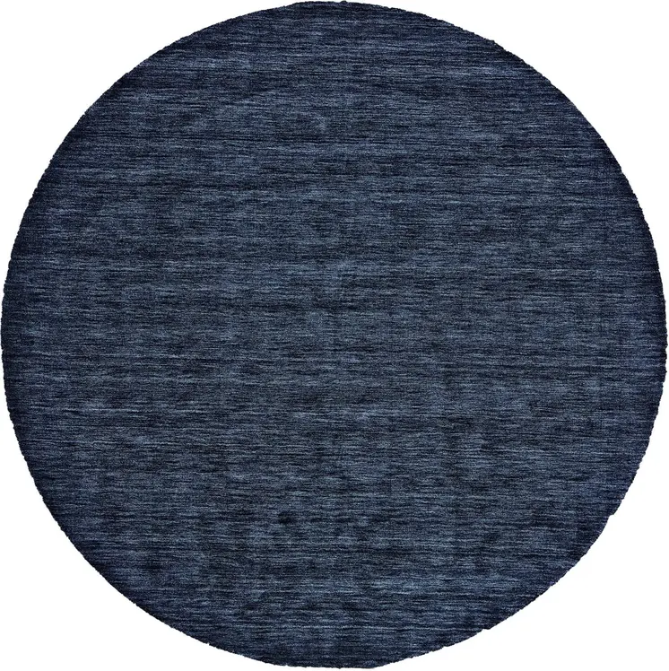 10' Blue Round Wool Hand Woven Area Rug
