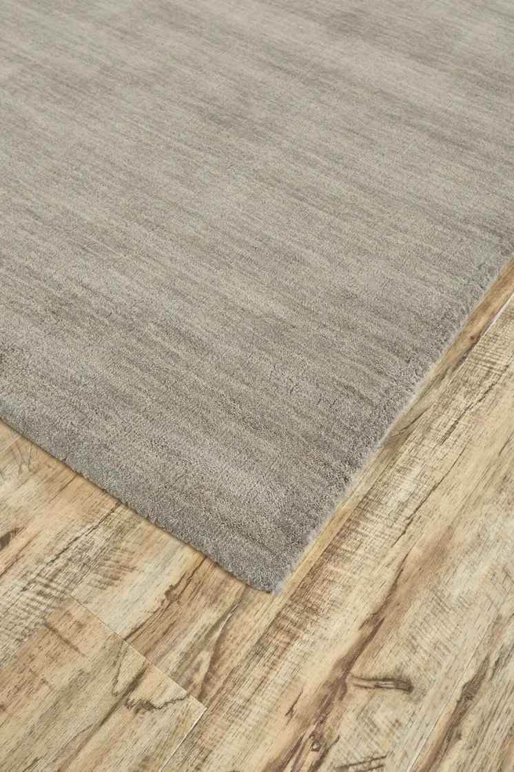 10' X 13' Gray and Ivory Wool Hand Woven Area Rug