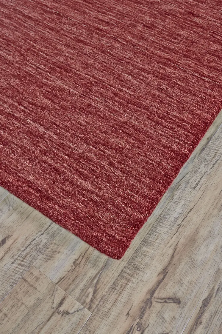8' X 11' Red Wool Hand Woven Area Rug