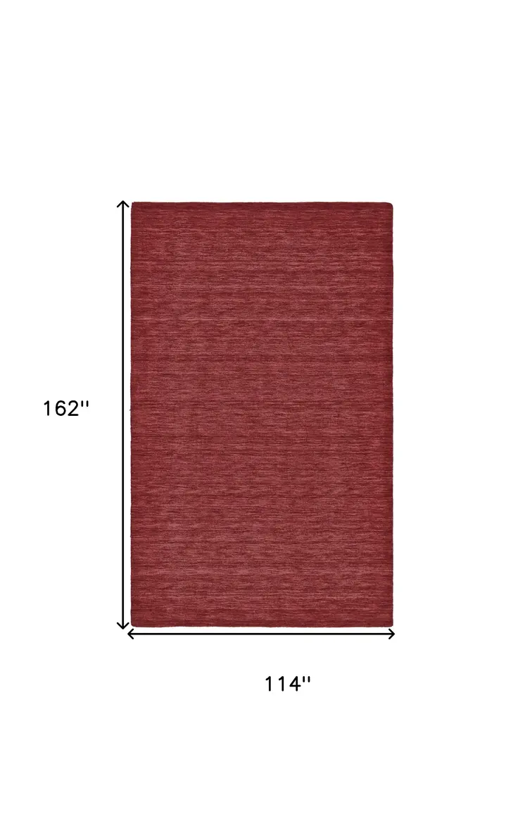 10' X 13' Red Wool Hand Woven Area Rug