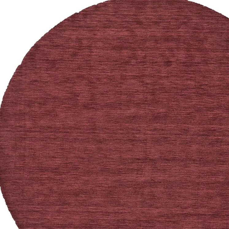 10' Red Round Wool Hand Woven Area Rug