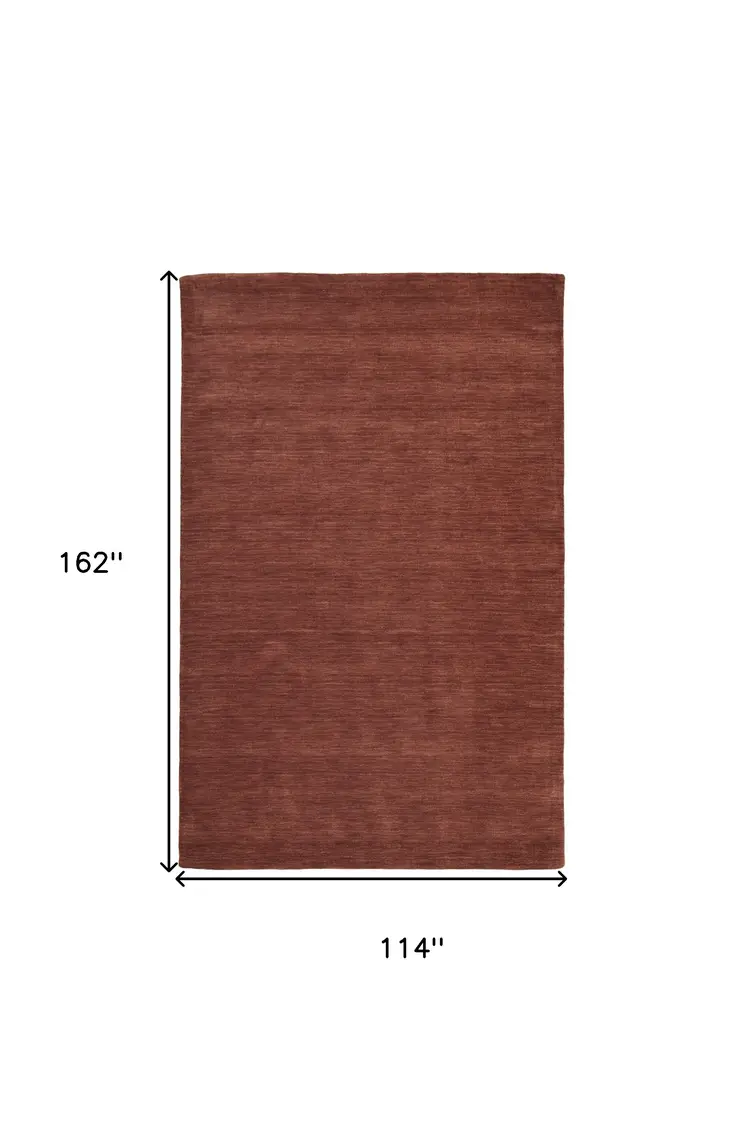 10' X 13' Orange and Red Wool Hand Woven Area Rug