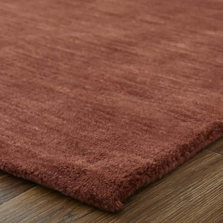 10' X 13' Orange and Red Wool Hand Woven Area Rug