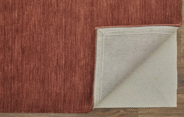 10' X 13' Orange and Red Wool Hand Woven Area Rug