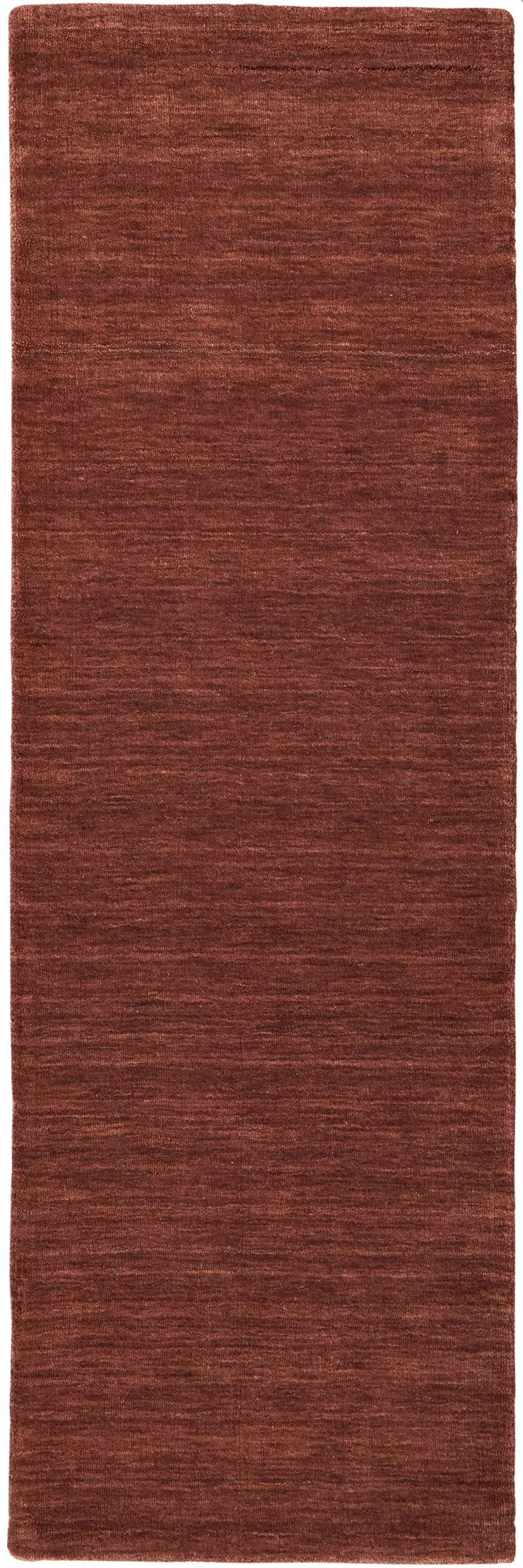8' Orange And Red Wool Hand Woven Stain Resistant Runner Rug
