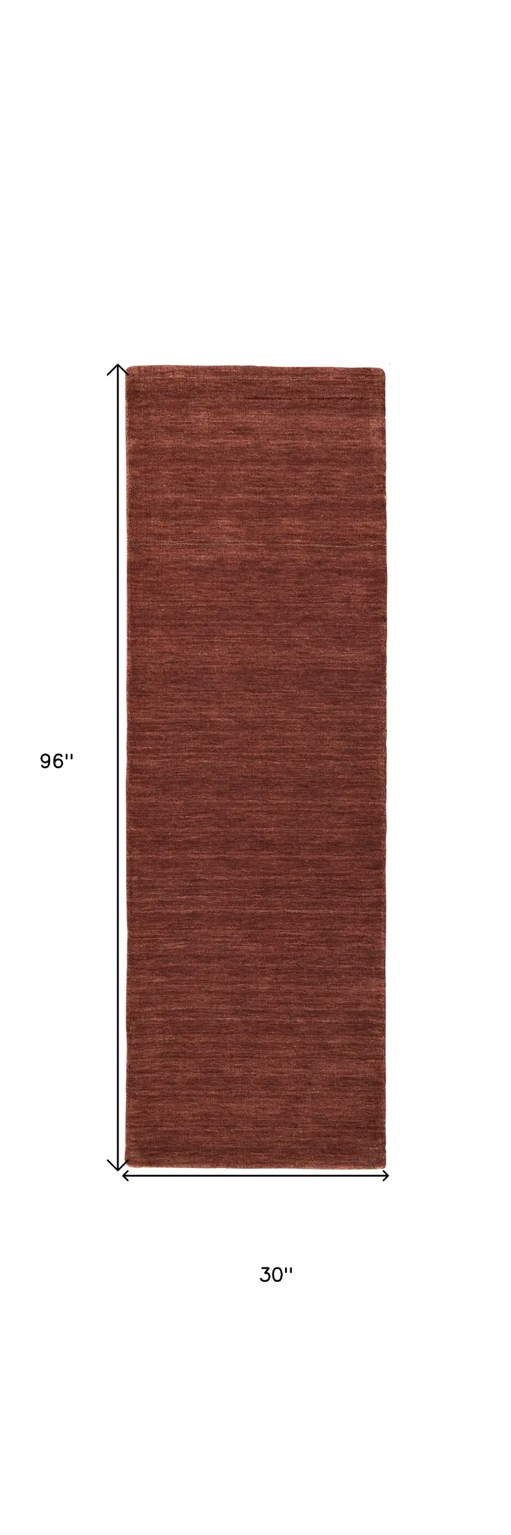 8' Orange And Red Wool Hand Woven Stain Resistant Runner Rug