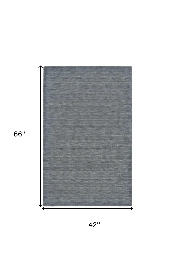 4' X 6' Gray Wool Hand Woven Area Rug