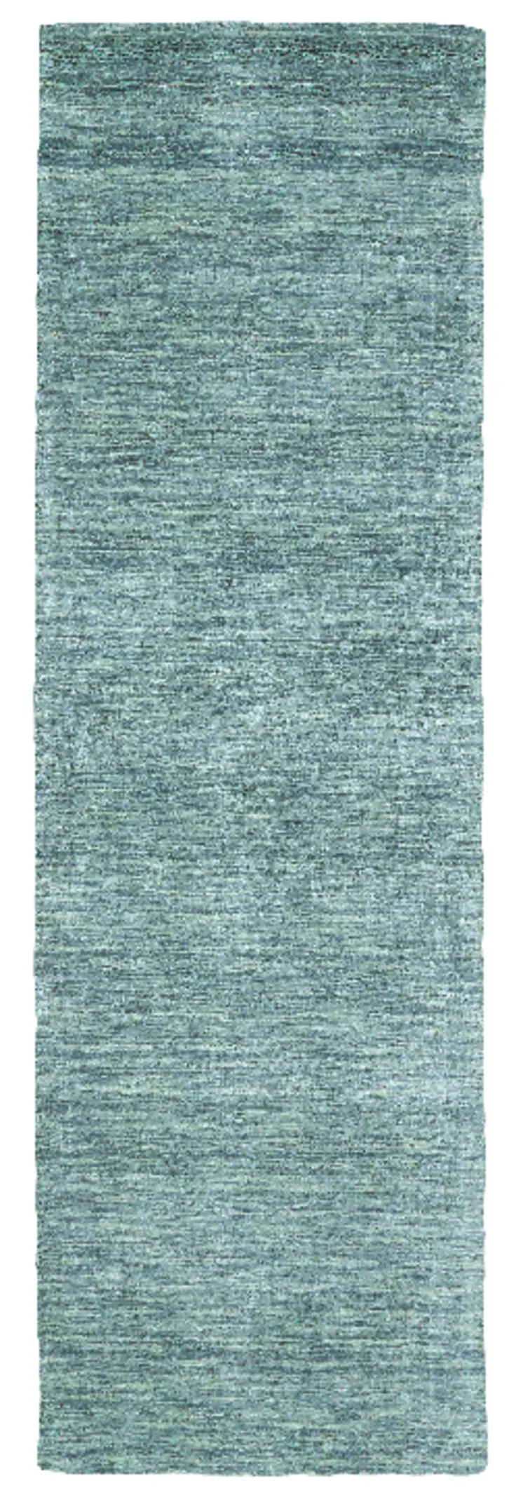 8' Gray And Blue Hand Woven Runner Rug