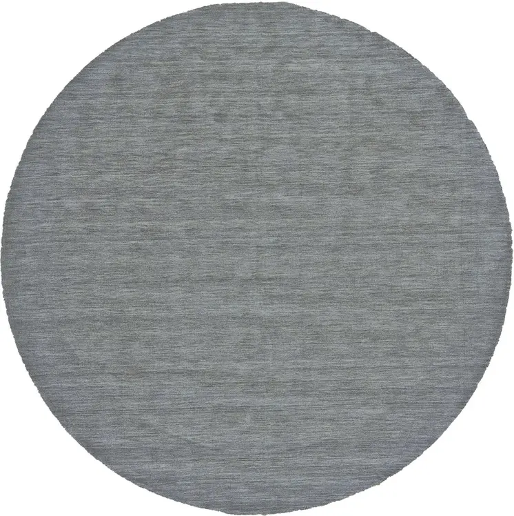 10' Blue and Gray Round Wool Hand Woven Area Rug