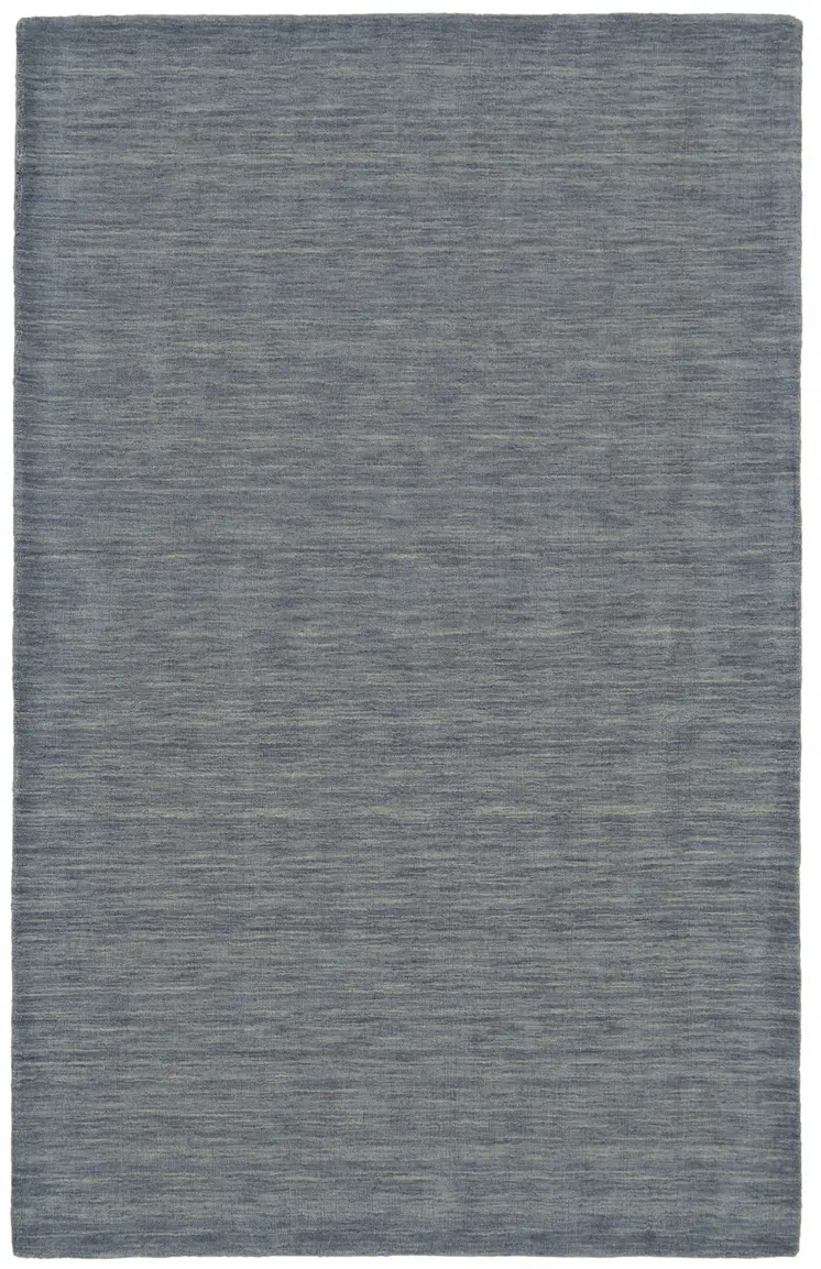 2' X 3' Blue and Gray Wool Hand Woven Area Rug