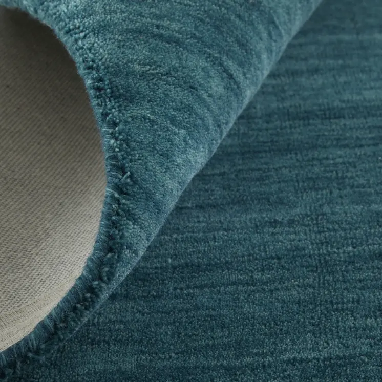 8' Blue Green Round Wool Hand Woven Area Rug