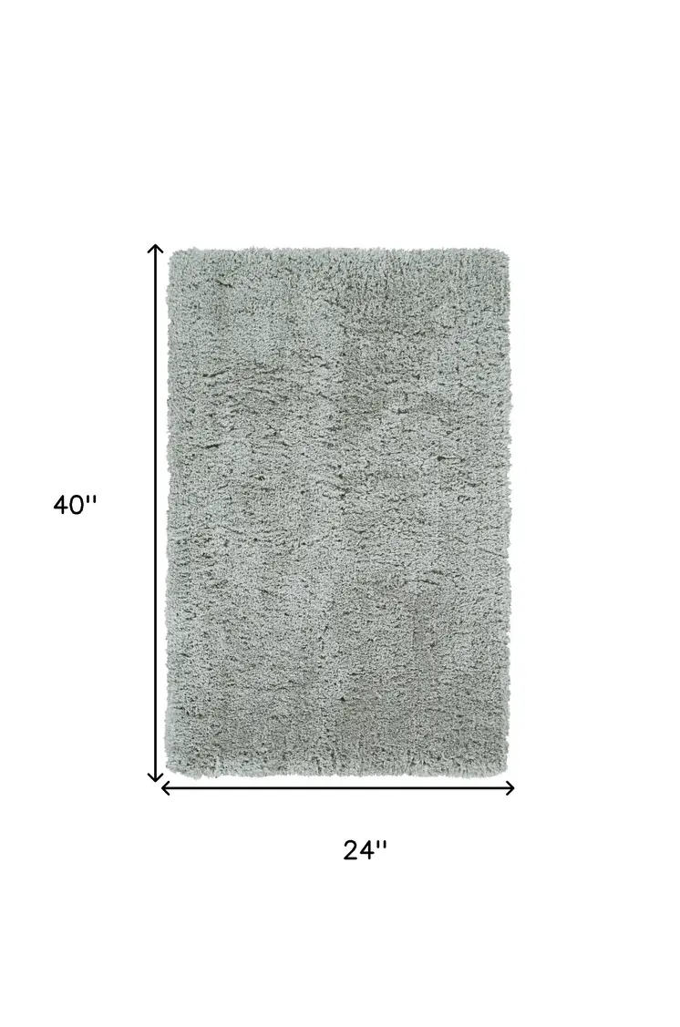 2' X 3' Gray Silver And Taupe Shag Tufted Handmade Stain Resistant Area Rug