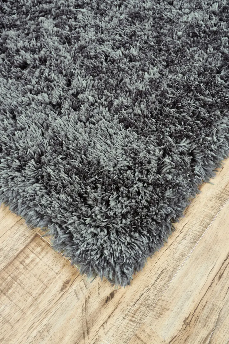 8' X 11' Gray Shag Hand Tufted Area Rug