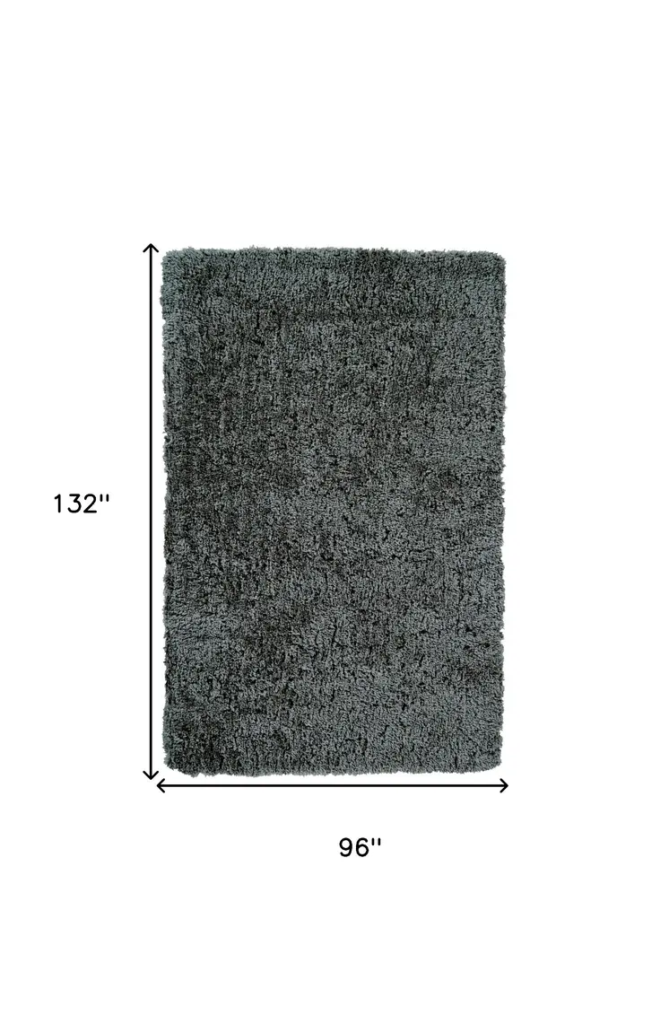 8' X 11' Gray Shag Hand Tufted Area Rug
