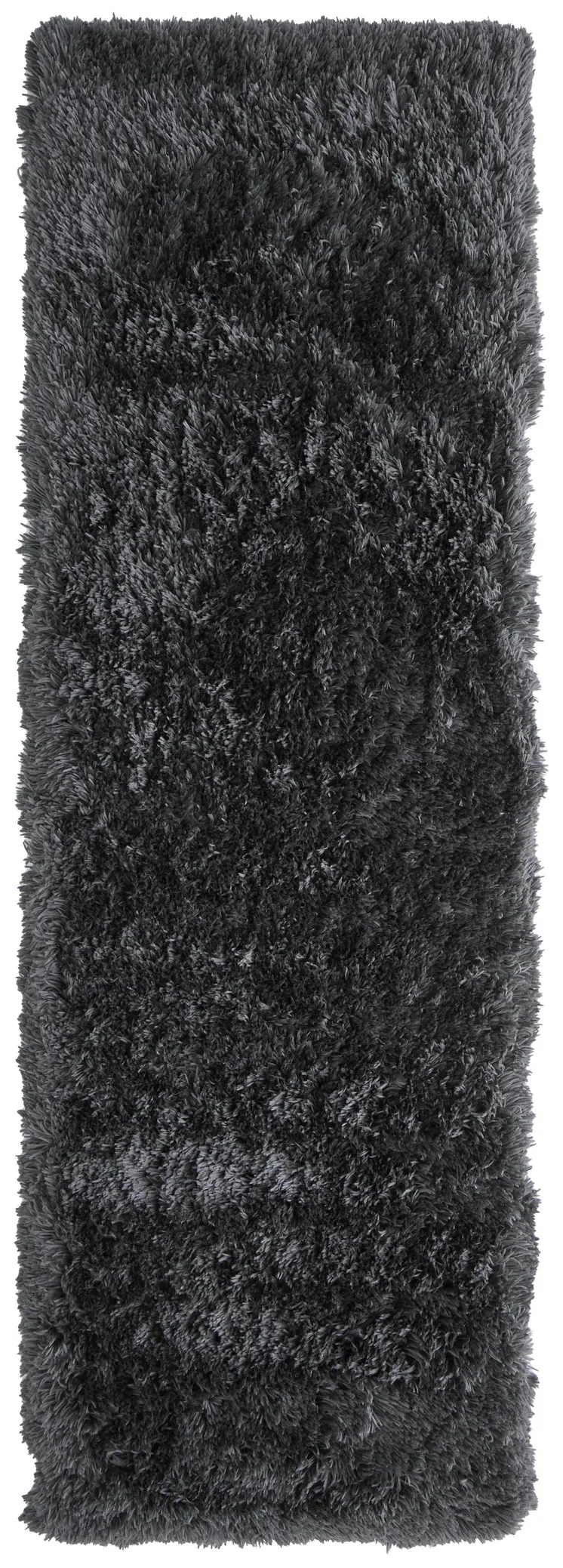 8' Gray Shag Hand Tufted Runner Rug