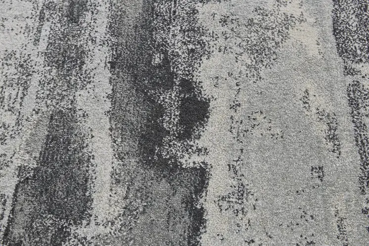 8' X 11' Gray and Black Abstract Non Skid Area Rug