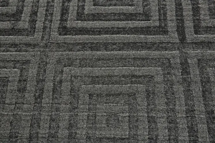 2' X 3' Gray Geometric Hand Woven Area Rug
