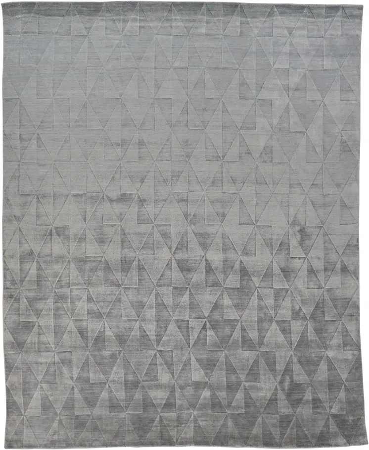 5' X 8' Gray Geometric Hand Woven Area Rug