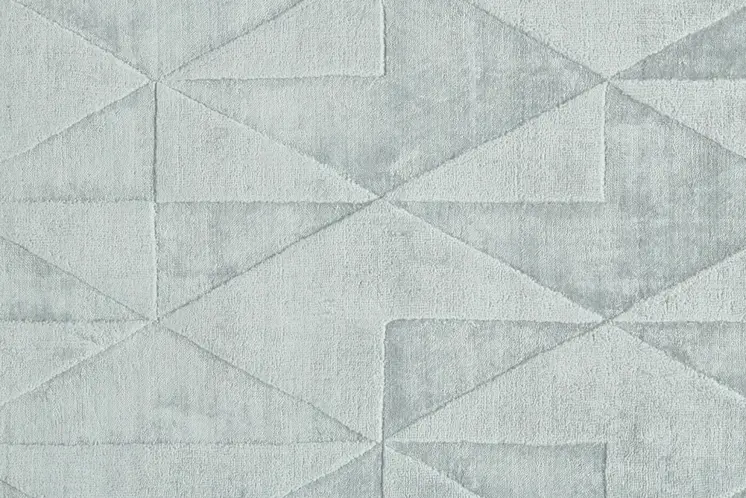 8' Gray Ivory And Silver Geometric Hand Woven Runner Rug