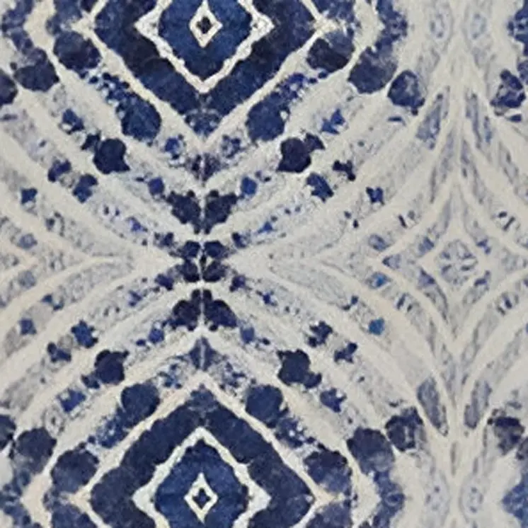 8' Ivory Blue And Gray Abstract Distressed Stain Resistant Runner Rug