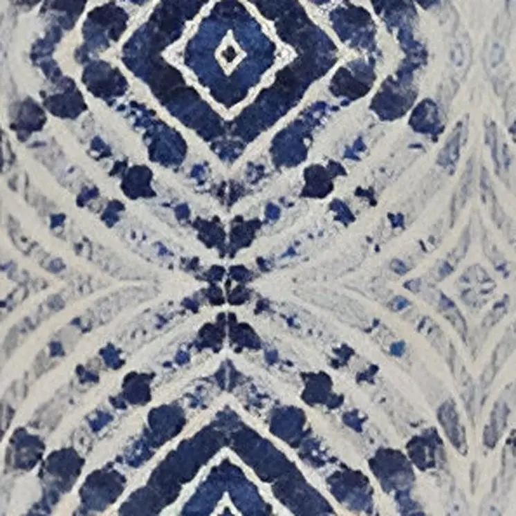8' Ivory Blue And Gray Abstract Distressed Stain Resistant Runner Rug