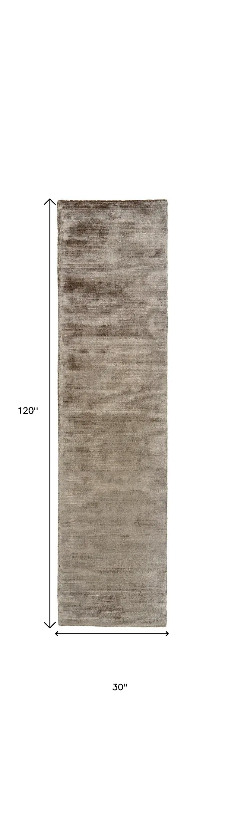 10' Ivory and Tan Hand Woven Runner Rug