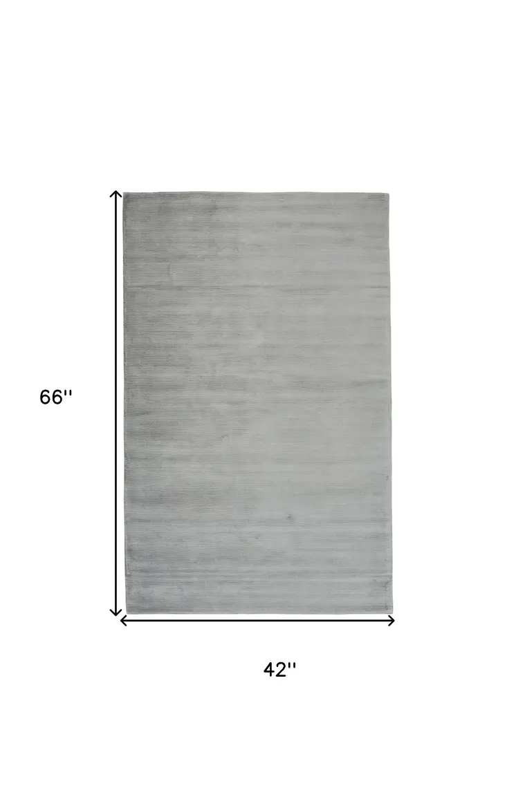 4' X 6' Gray Hand Woven Area Rug