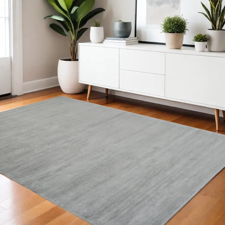4' X 6' Gray Hand Woven Area Rug