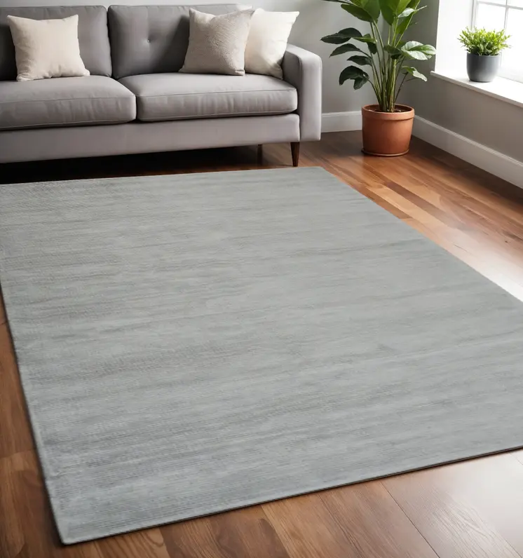 5' X 8' Gray Hand Woven Area Rug