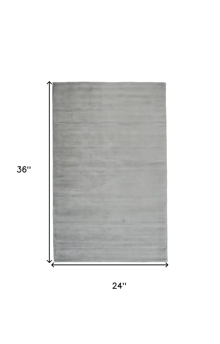 2' X 3' Gray Hand Woven Area Rug