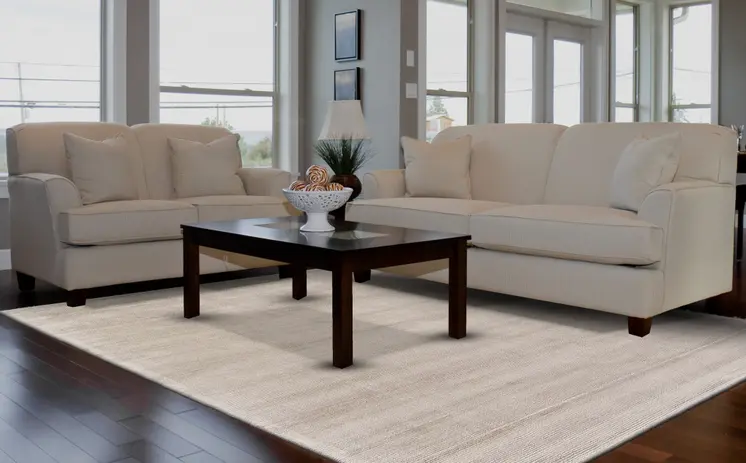 4' X 6' Ivory And Taupe Hand Woven Distressed Area Rug