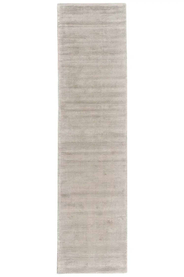 10' Ivory and Tan Hand Woven Runner Rug