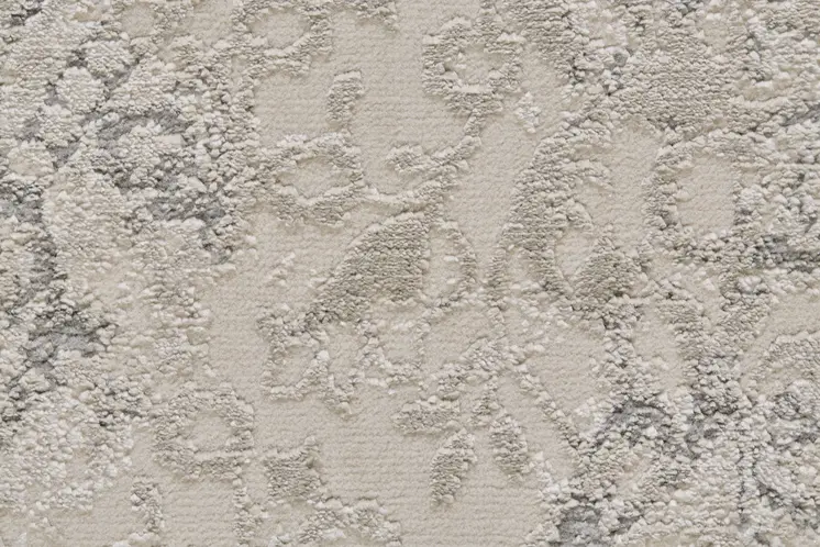 8' X 11' Ivory Gray And Black Abstract Stain Resistant Area Rug