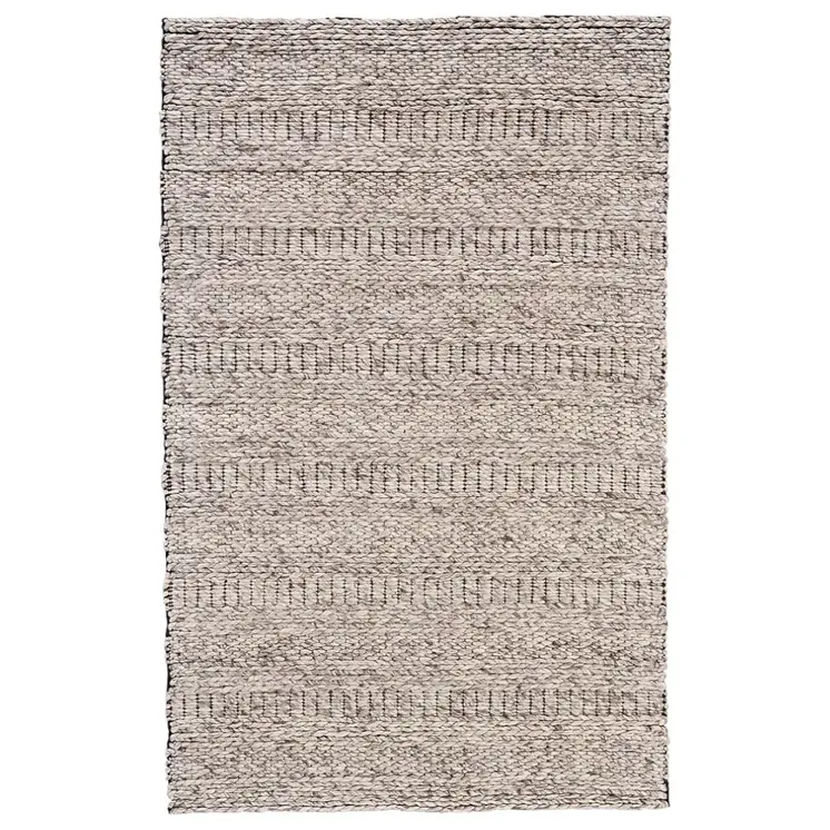 10' X 13' Gray and Ivory Wool Hand Woven Area Rug