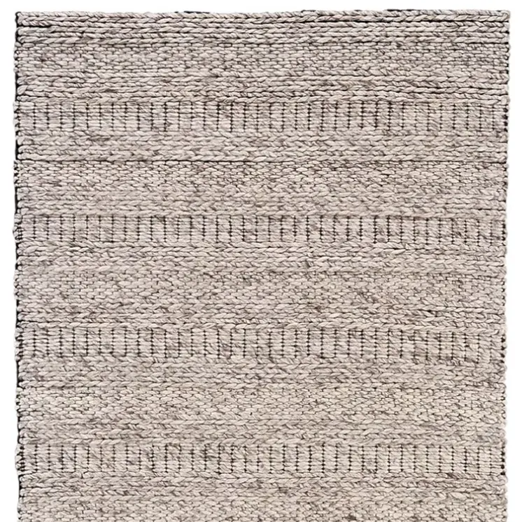 10' X 13' Gray and Ivory Wool Hand Woven Area Rug