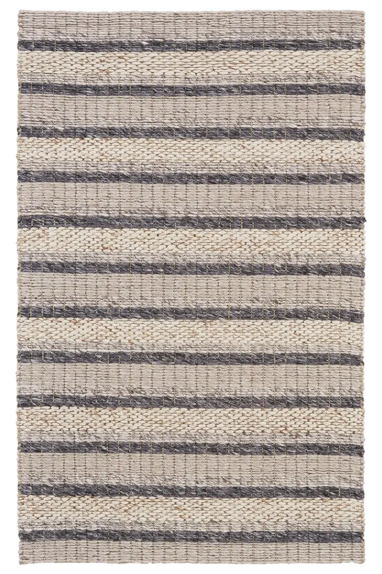 4' X 6' Gray and Ivory Wool Hand Woven Area Rug