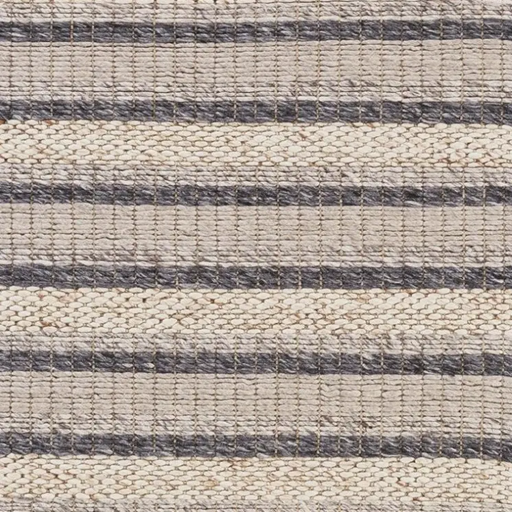 4' X 6' Gray and Ivory Wool Hand Woven Area Rug