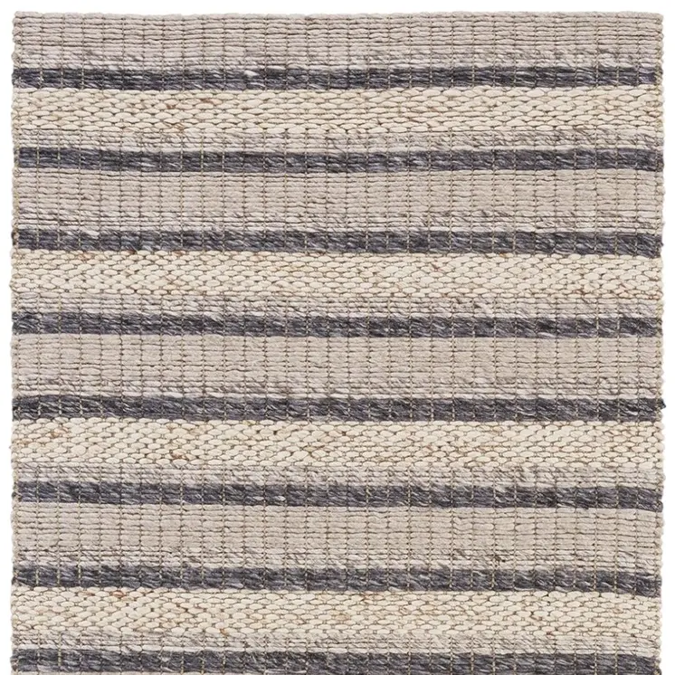 4' X 6' Gray and Ivory Wool Hand Woven Area Rug