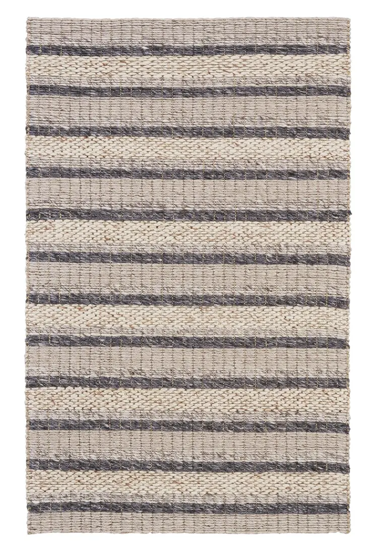 2' X 3' Gray and Ivory Wool Hand Woven Area Rug