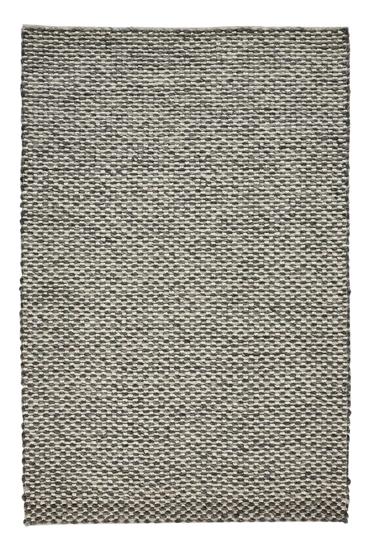 10' X 13' Gray and Ivory Wool Floral Hand Woven Area Rug
