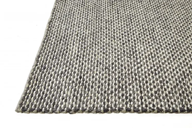 10' X 13' Gray and Ivory Wool Floral Hand Woven Area Rug