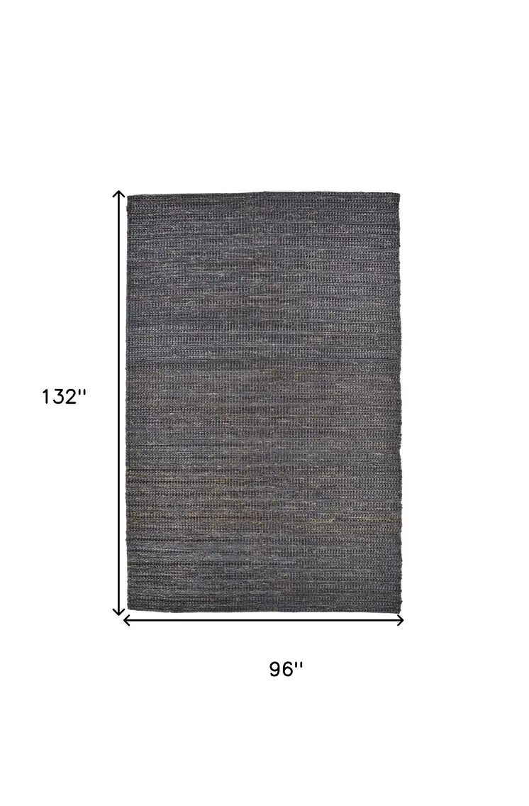8' X 11' Brown Blue And Taupe Hand Woven Area Rug