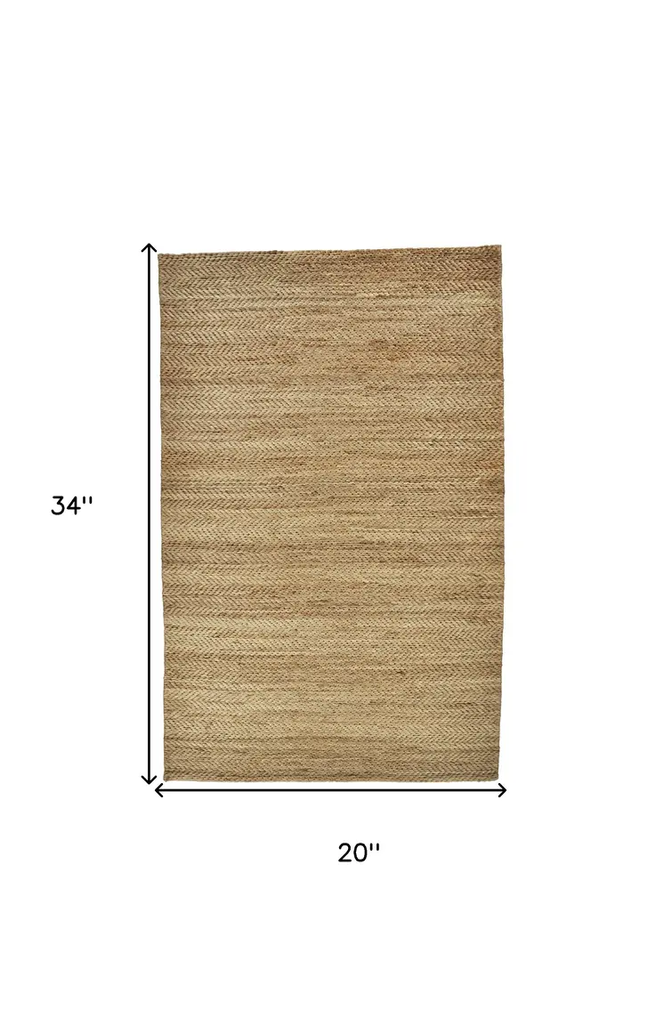 2' X 3' Tan Orange And Brown Hand Woven Area Rug