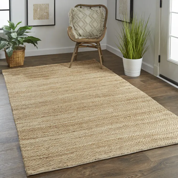 2' X 3' Tan Orange And Brown Hand Woven Area Rug