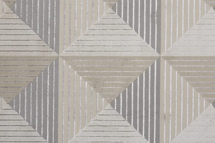 10' X 13' Beige Gray And Ivory Geometric Stain Resistant Area Rug