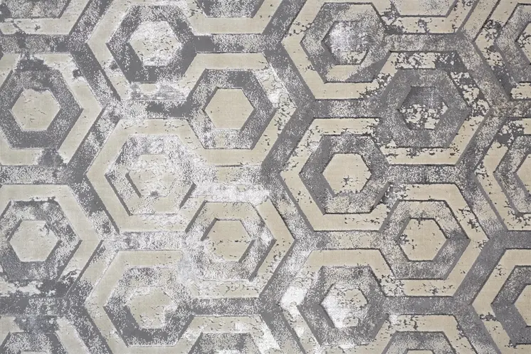 4' X 6' Gray Abstract Non Skid Area Rug