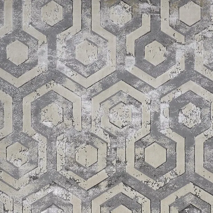 5' X 8' Gray Abstract Non Skid Area Rug