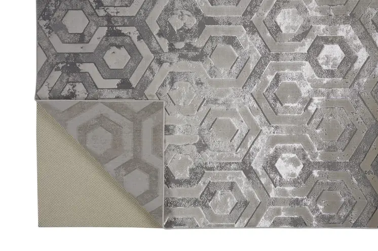 7' X 10' Gray Abstract Non Skid Area Rug
