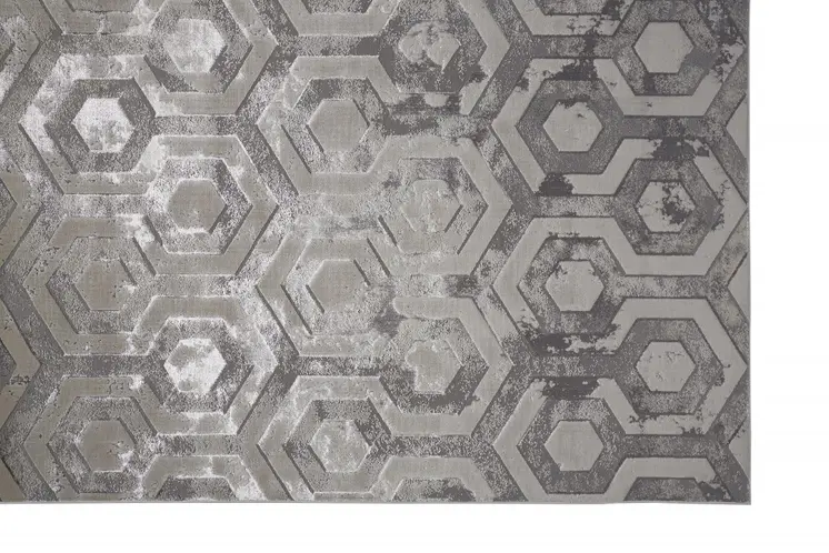 7' X 10' Gray Abstract Non Skid Area Rug